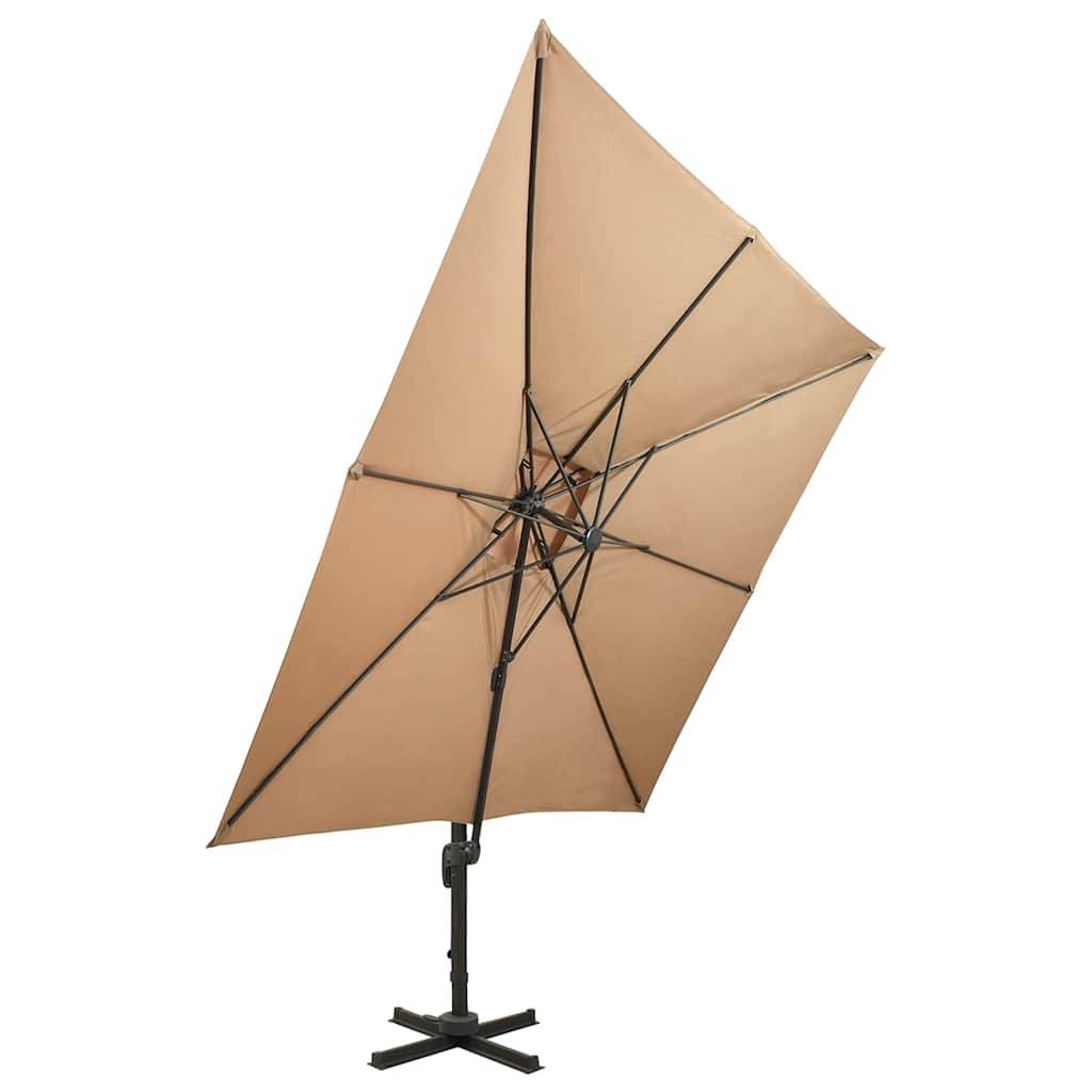 PANGIVO - Parasol déporté aluminium taupe 300 x 300 x 258 cm - PANGIVO - Image 2