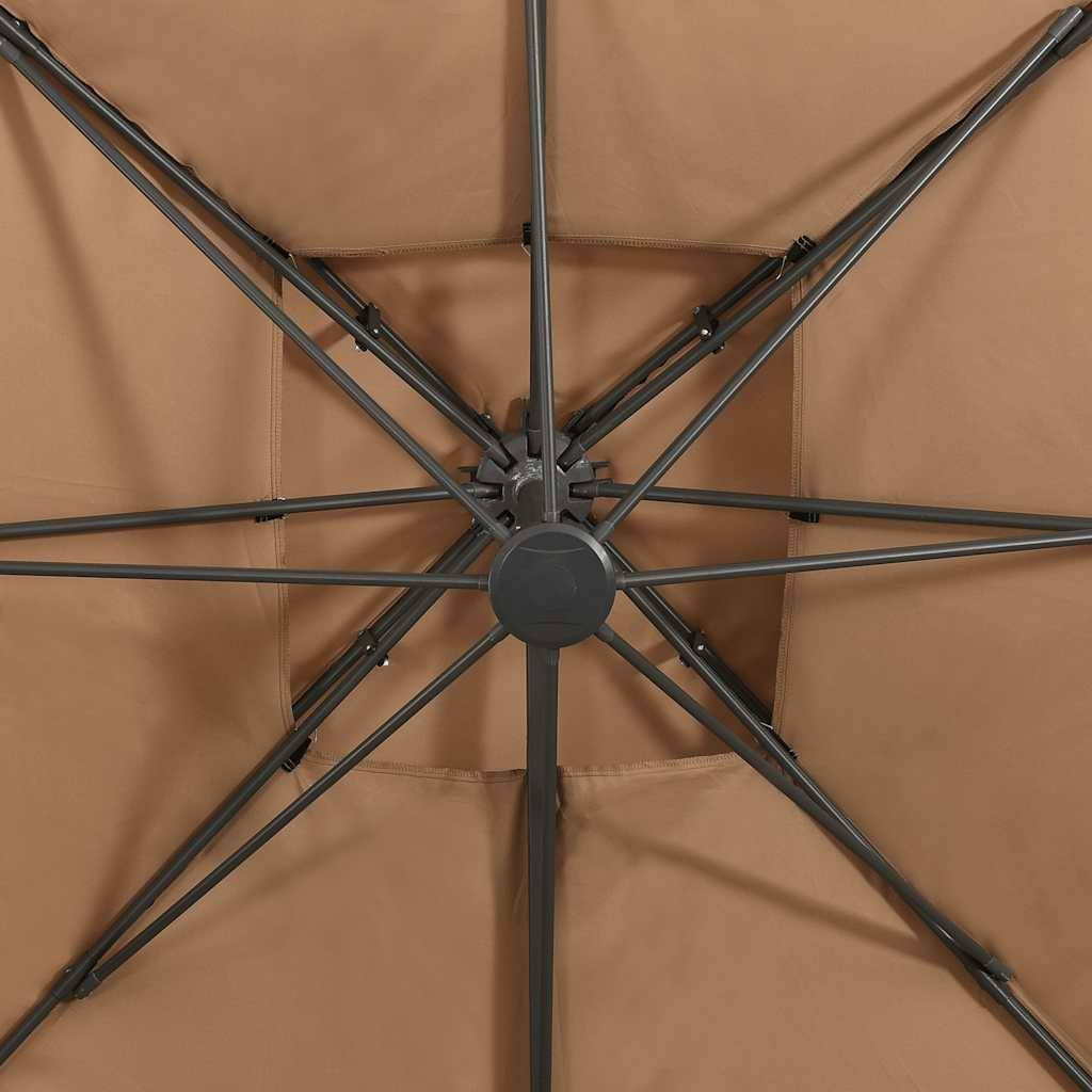 PANGIVO - Parasol déporté aluminium taupe 300 x 300 x 258 cm - PANGIVO - Image 6