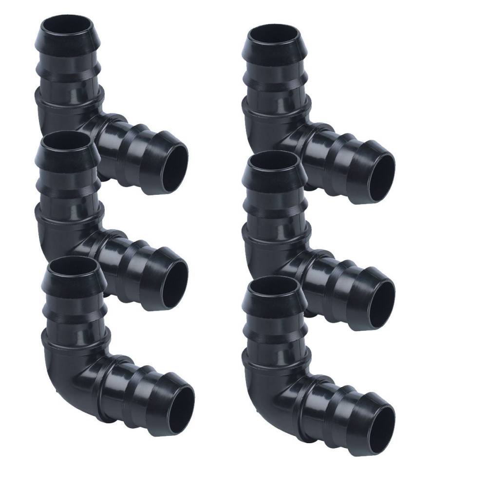 lot de 6 pieces Coude cannelé 90 degré diamètre 16 mm pour arrosage goutte a goutte - Imagen 1
