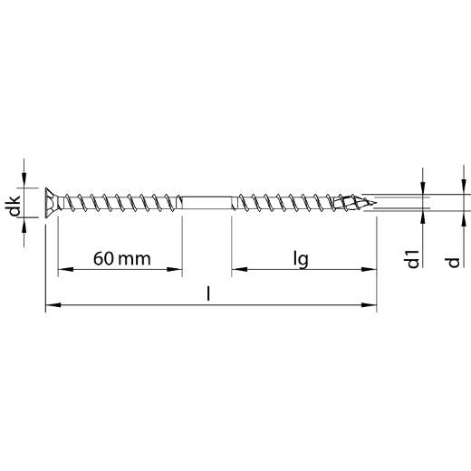 Vis HECO-Topix-Plus Therm - Ø8x200mm - Tête Fraisée à poches de fraisage - Filetage sous tête - T40 - Boite de 50 - 61310 - Imagen 3