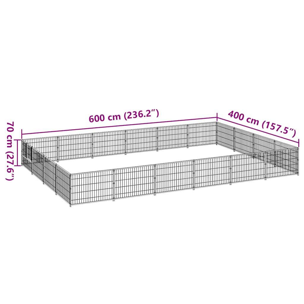 Vidaxl - Chenil Argenté 24 m² Acier vidaXL 3082152 - Imagen 3