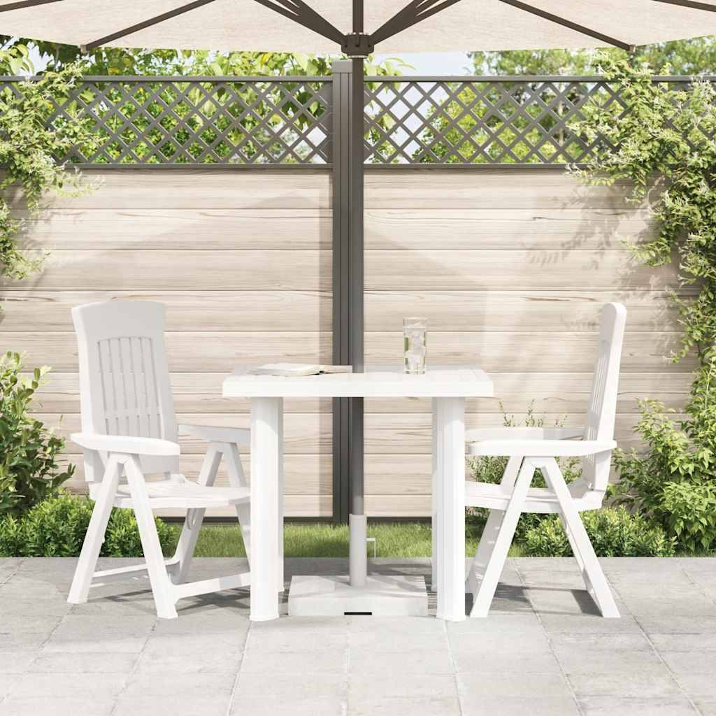Table de Jardin Rectangulaire Blanche 80x75 cm avec Trou pour Parasol, en Plastique – ComfortXL Outdoor Living - Image 3