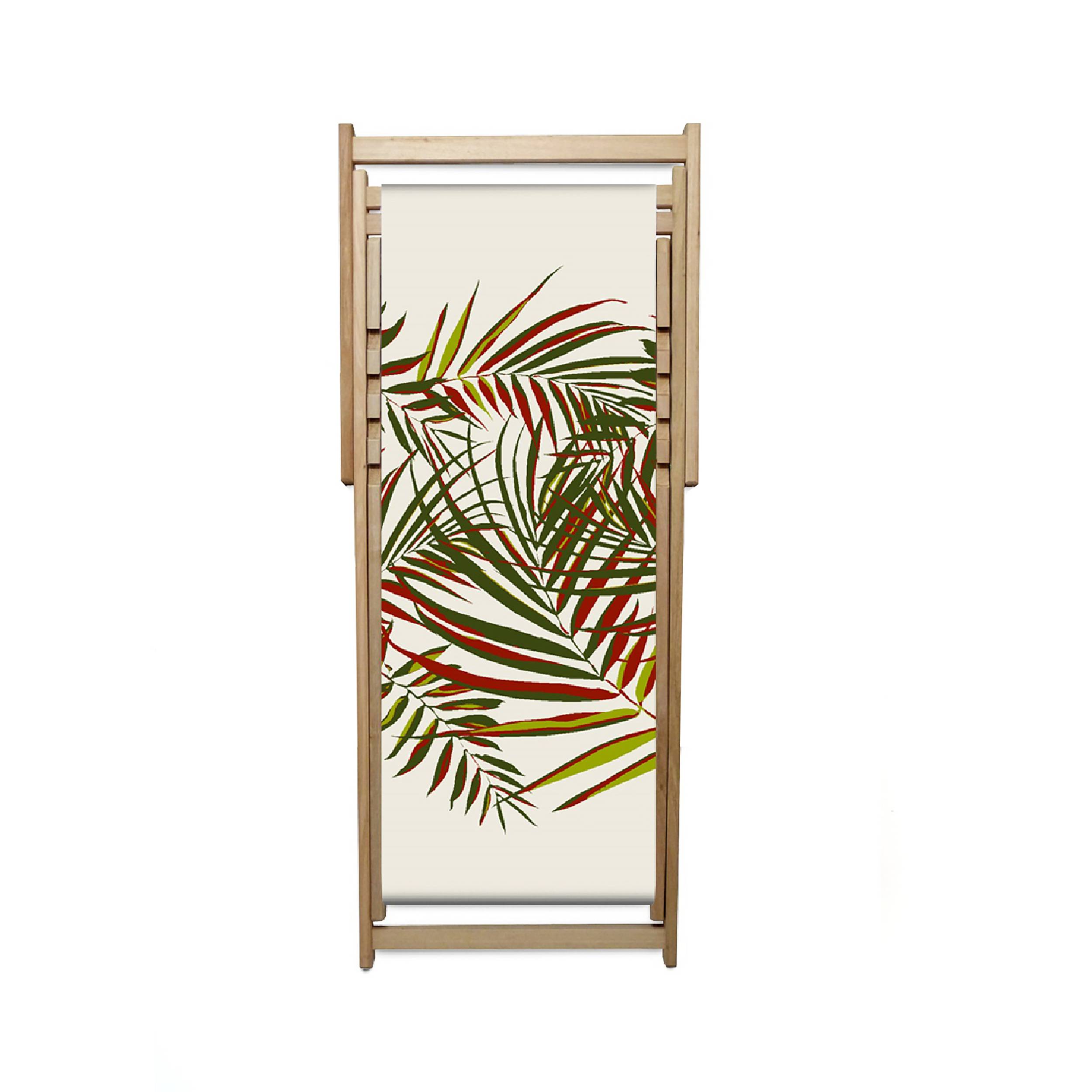 City Garden - Lot de 2 chiliennes LONA en bois et toile coton motif jungle - CITY GARDEN - Imagen 1