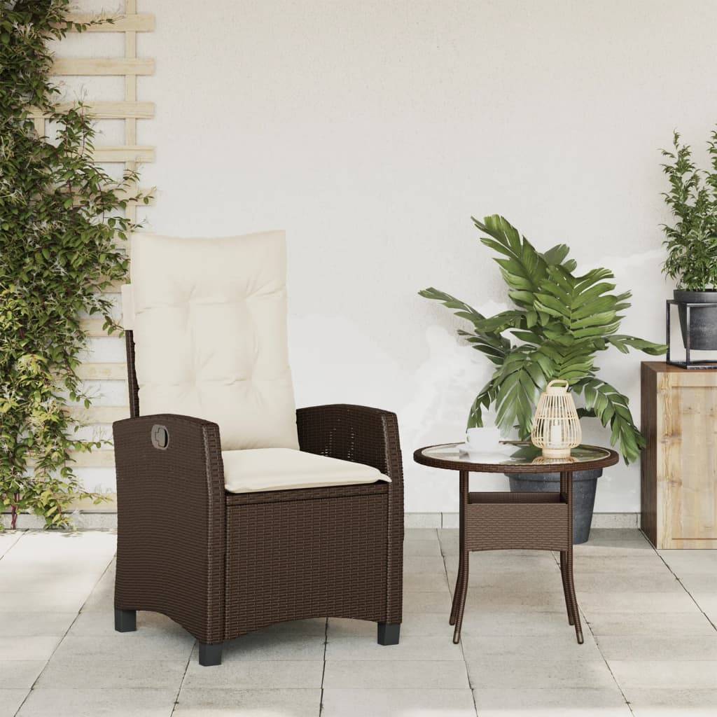Fauteuil de Jardin Relax Résine Tressée Dossier Inclinable pour Balcon Terrasse Marron – ComfortXL Outdoor Living - Image 3