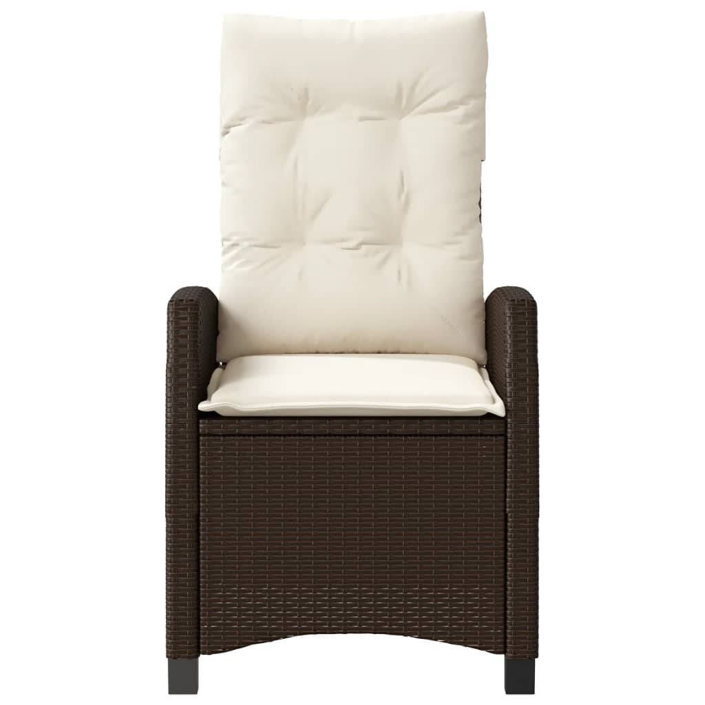 Fauteuil de Jardin Relax Résine Tressée Dossier Inclinable pour Balcon Terrasse Marron – ComfortXL Outdoor Living - Image 4