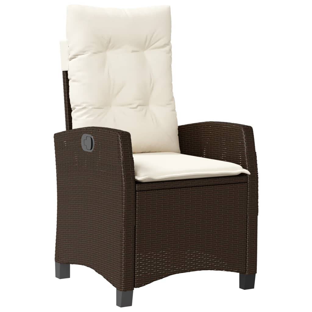 Fauteuil de Jardin Relax Résine Tressée Dossier Inclinable pour Balcon Terrasse Marron – ComfortXL Outdoor Living - Image 2