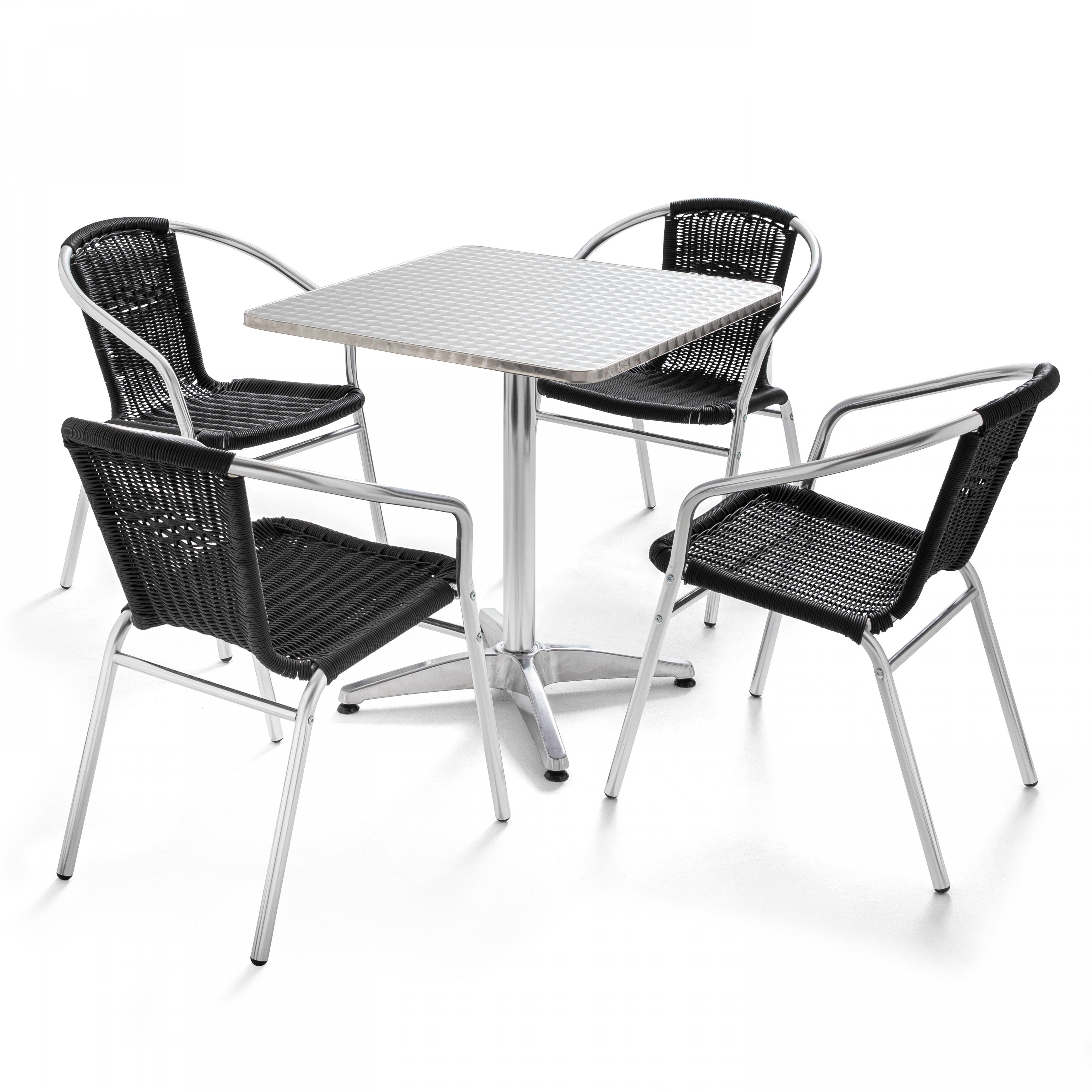 Oviala - Salon de jardin en aluminium 4 places Brixton - Oviala - Imagen 1