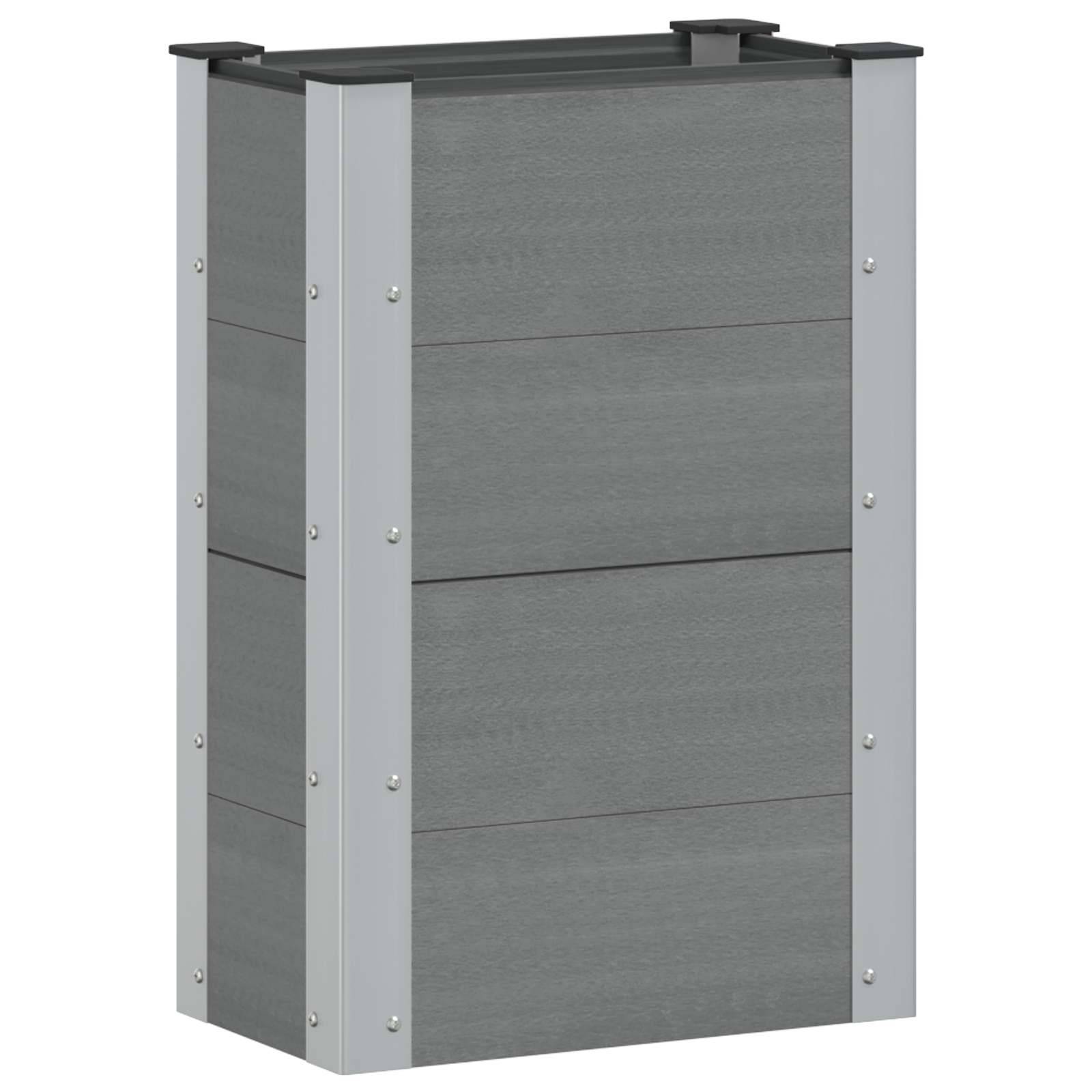 ComfortXL - Petite jardinière haute WPC aluminium balcon plantation 50x72cm gris - ComfortXL Outdoor Living - Image 2