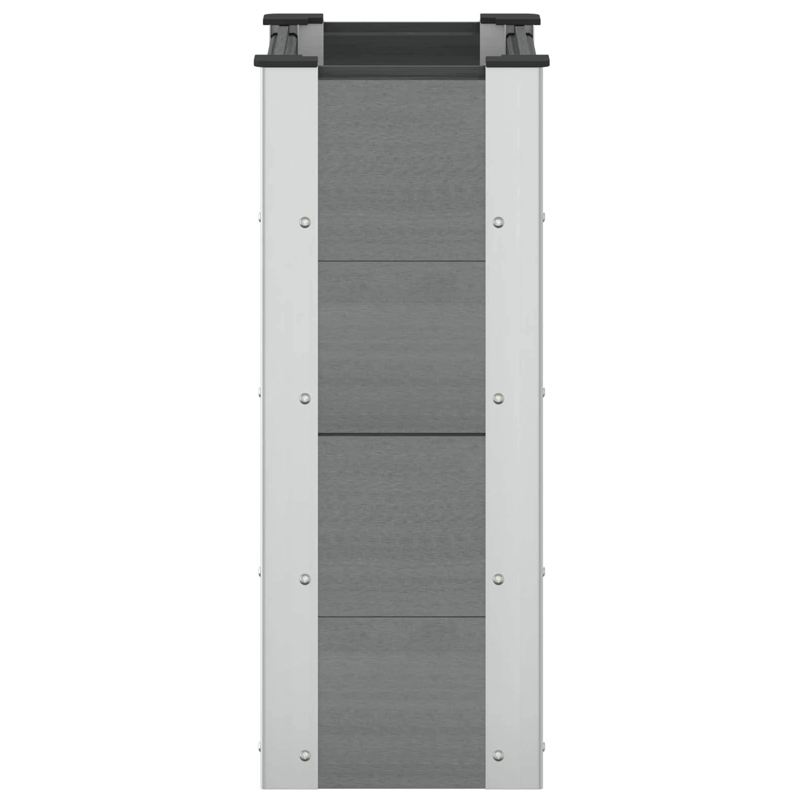 ComfortXL - Petite jardinière haute WPC aluminium balcon plantation 50x72cm gris - ComfortXL Outdoor Living - Image 4