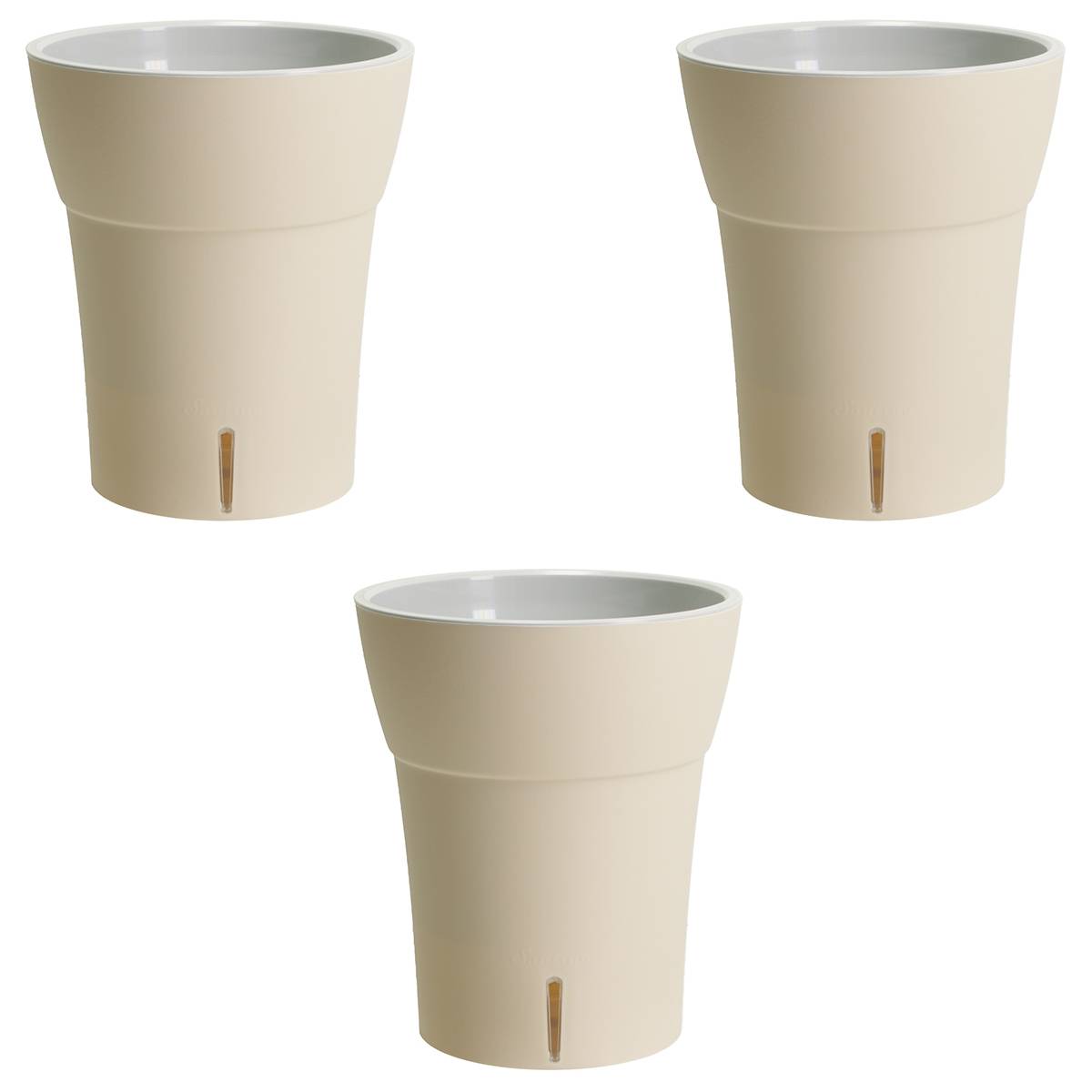 Gt Garden - Lot de 3 pots pour orchidées avec réserve d'eau - Dali-dea ivoire 2 litres - GT GARDEN - Imagen 1
