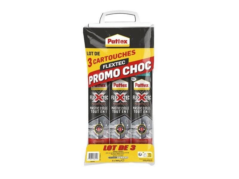 Pattex - Colle joint int/ext polymere pattex flextec blanc cartouche 389gx3