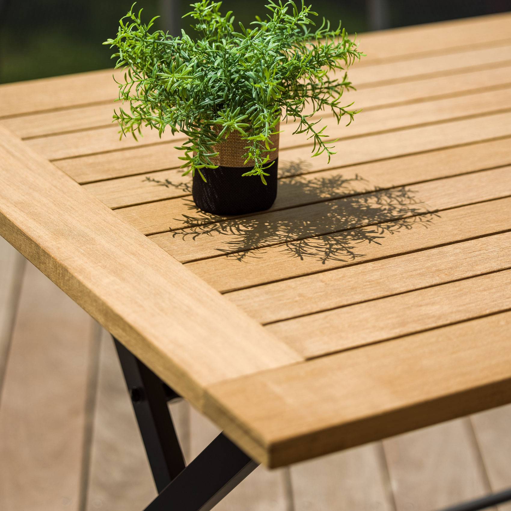 Ensemble repas pliant en teck - JARDILINE - Bois - Naturel - Imagen 4