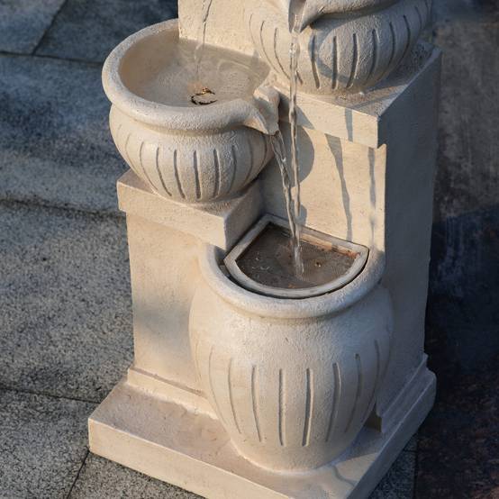 Teamson Home - Fontaine Solaire Cascade 4 Niveaux LED Effet Pierre Naturelle, Teamson Home - Image 6