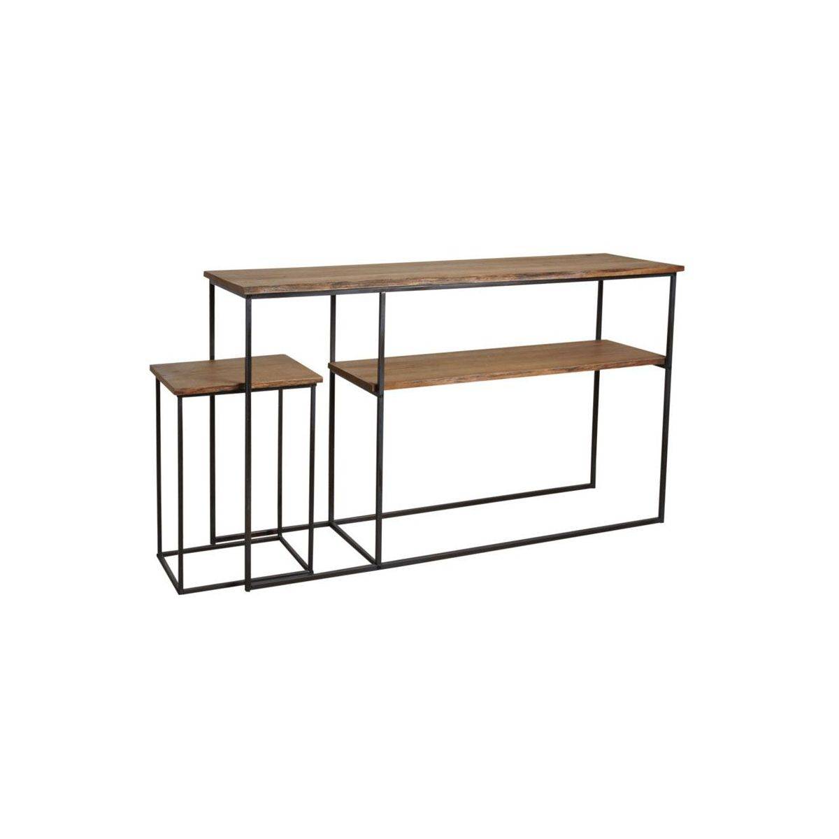 Aubry Gaspard - Console avec table gigogne en bois et métal Ter - Imagen 1