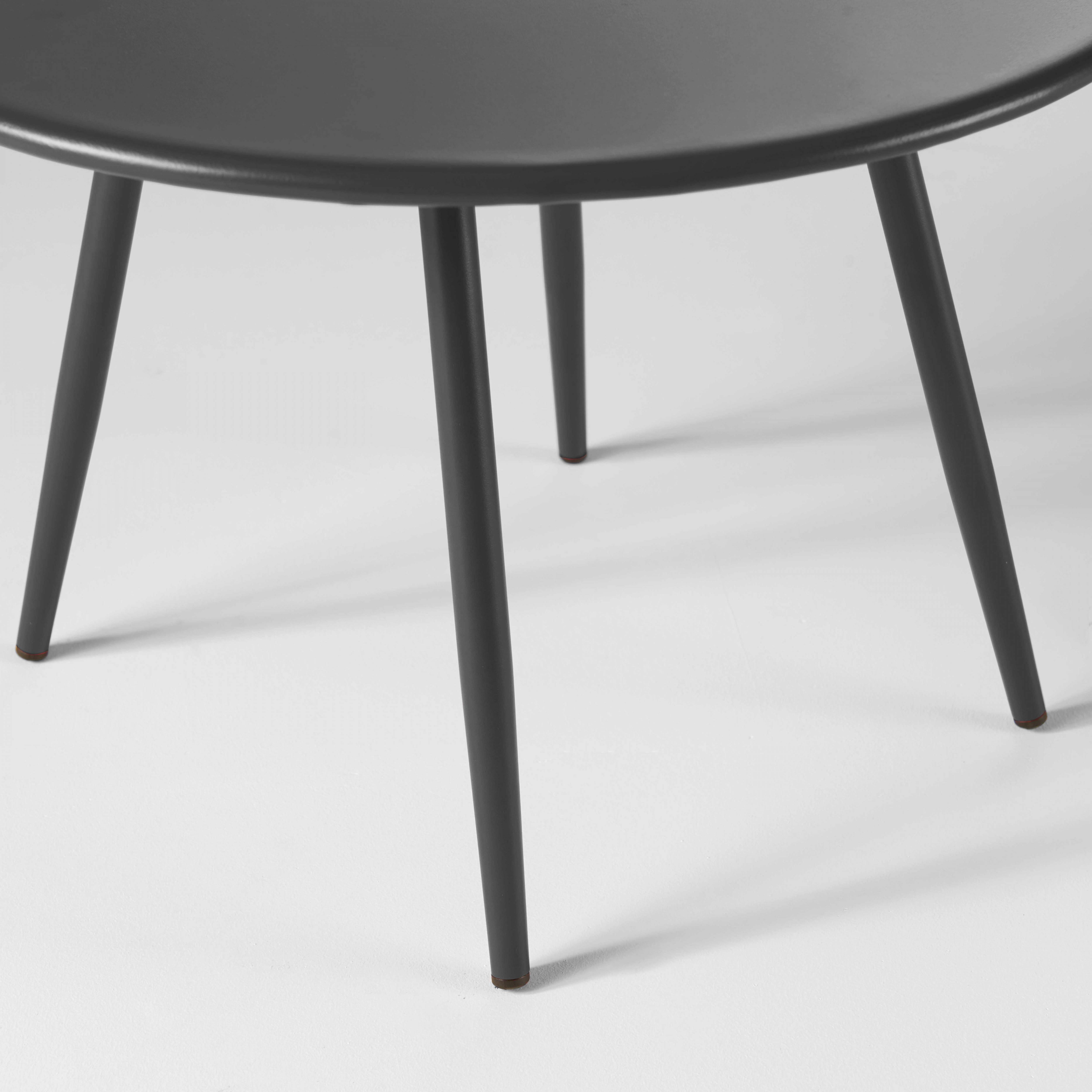 Oviala - Table basse de jardin ronde en métal gris anthracite 40 cm Palavas - Oviala - Imagen 5