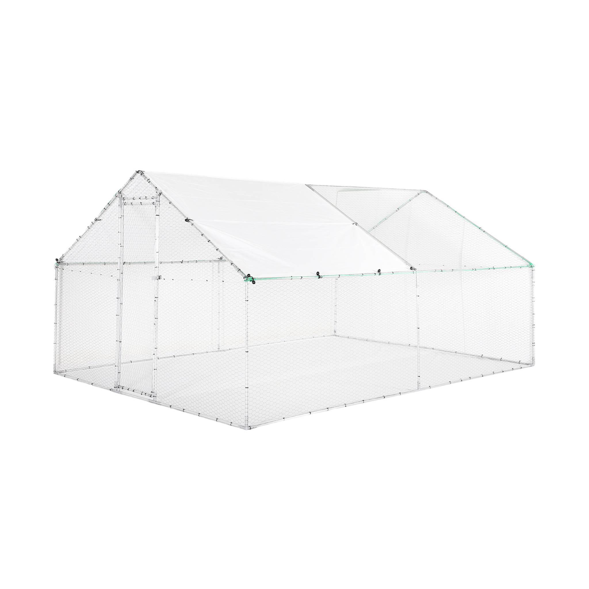sweeek - Enclos pour poulailler et volière 12m² acier galvanisé gris et vert. plusieurs dimensions - Babette | sweeek