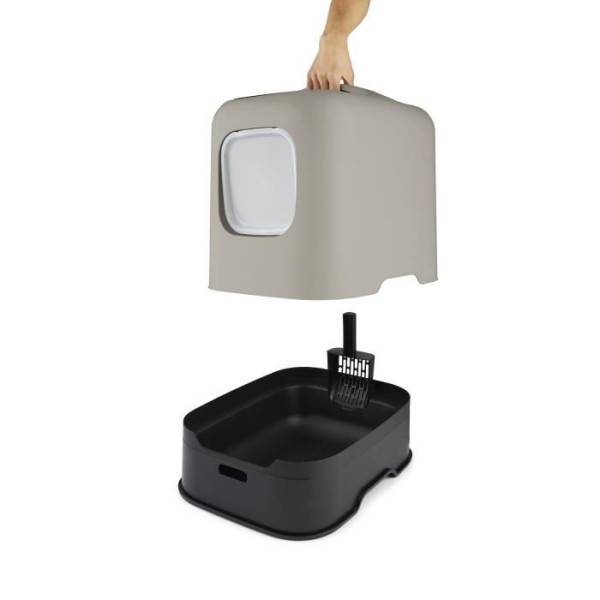 ROTHO - Maison toilette pour chat 51 x 39 x 40 cm - Bac a litiere - Cappuccino - Image 2