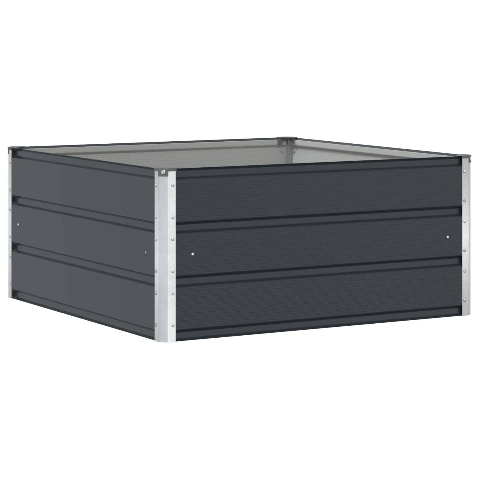 Jardinière acier anthracite 100 x 100 x 45 cm - PANGIVO - Image 2