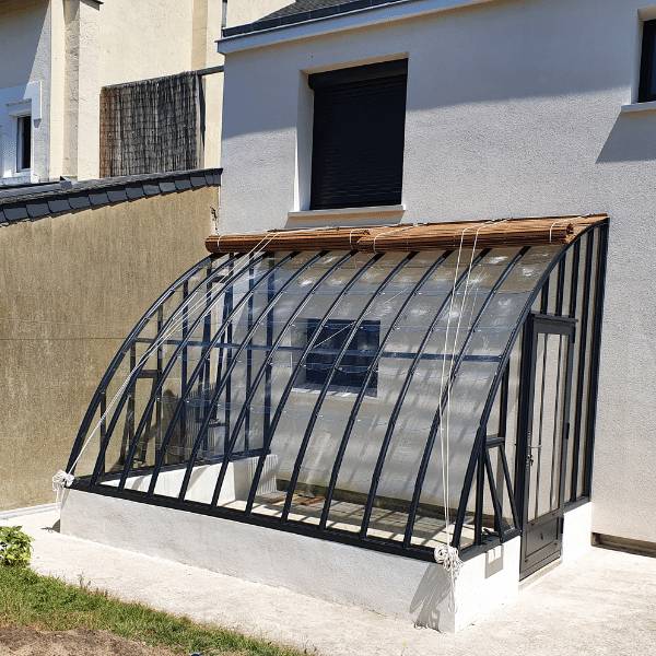 Serre en tuile de verre à l'ancienne - Margot Soubassement - Aluminium - 17m² - Gris sable - L'atelier Des Serres - Imagen 1