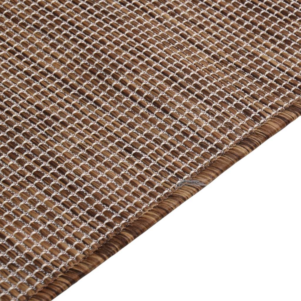 Très Grand Tapis Extérieur Tissage Plat en Polypropylène Anti-UV pour Patio Marron 200x280 cm – ComfortXL Outdoor Living - Image 4