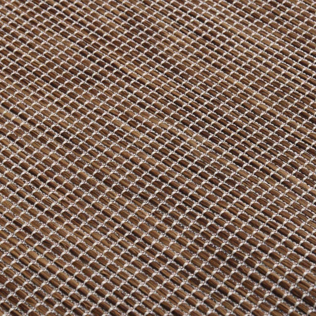 Très Grand Tapis Extérieur Tissage Plat en Polypropylène Anti-UV pour Patio Marron 200x280 cm – ComfortXL Outdoor Living - Image 5