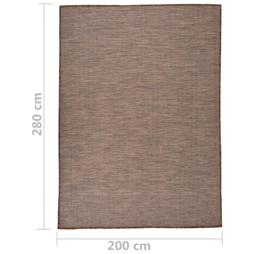 Très Grand Tapis Extérieur Tissage Plat en Polypropylène Anti-UV pour Patio Marron 200x280 cm – ComfortXL Outdoor Living - Image 6