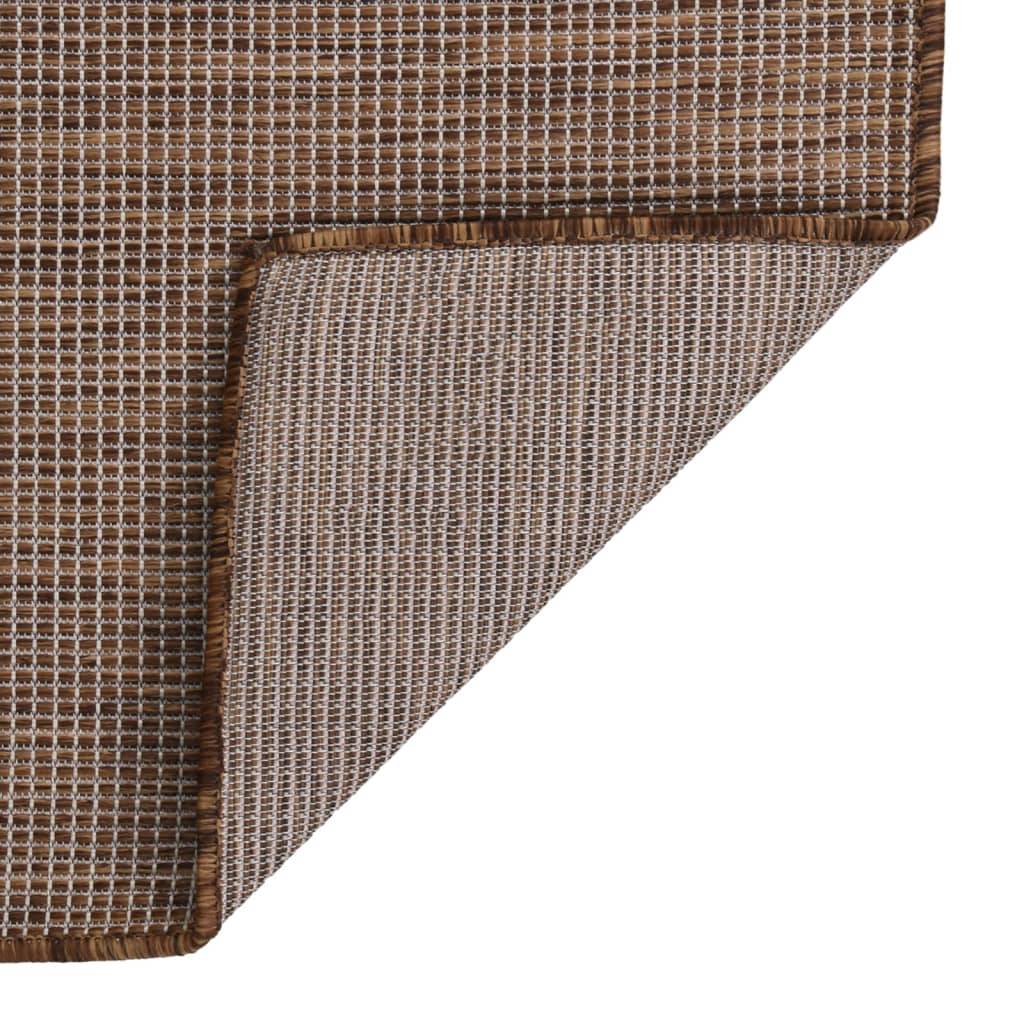 Très Grand Tapis Extérieur Tissage Plat en Polypropylène Anti-UV pour Patio Marron 200x280 cm – ComfortXL Outdoor Living - Image 2