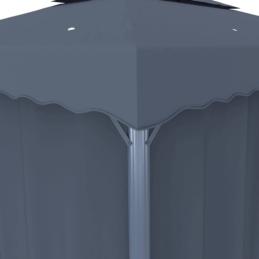 Vidaxl - Tonnelle avec rideau et guirlande lumineuse LED 4x3m Anthracite vidaXL 3070355 - Image 6