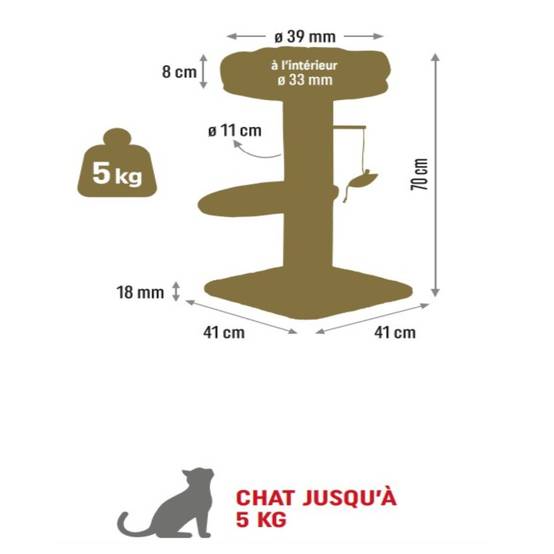 Zolux - Arbre à chat Boréal 70 cm vert pour chat - Image 8