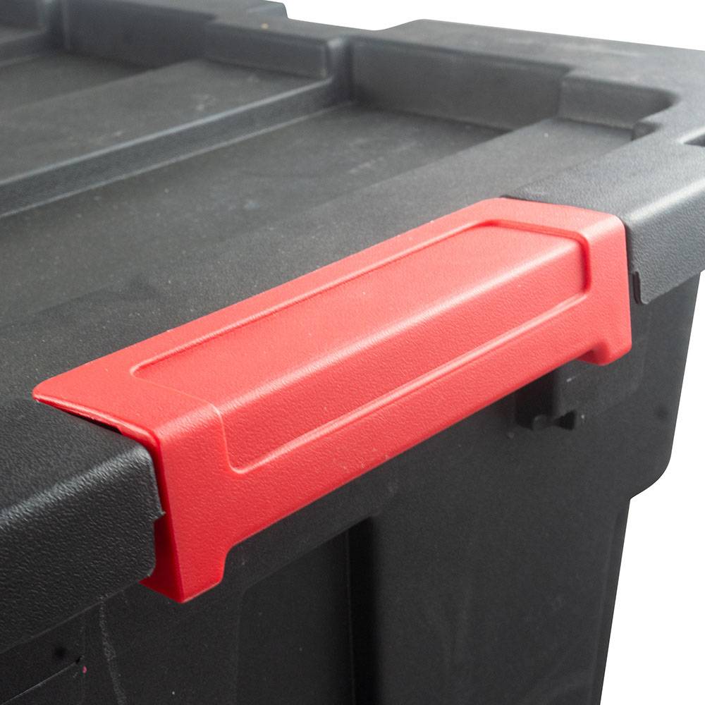 Boîte de rangement garage, outils, jardin - 55L - Couvercle Clips - Noir - EURO VANADIUM - Image 4