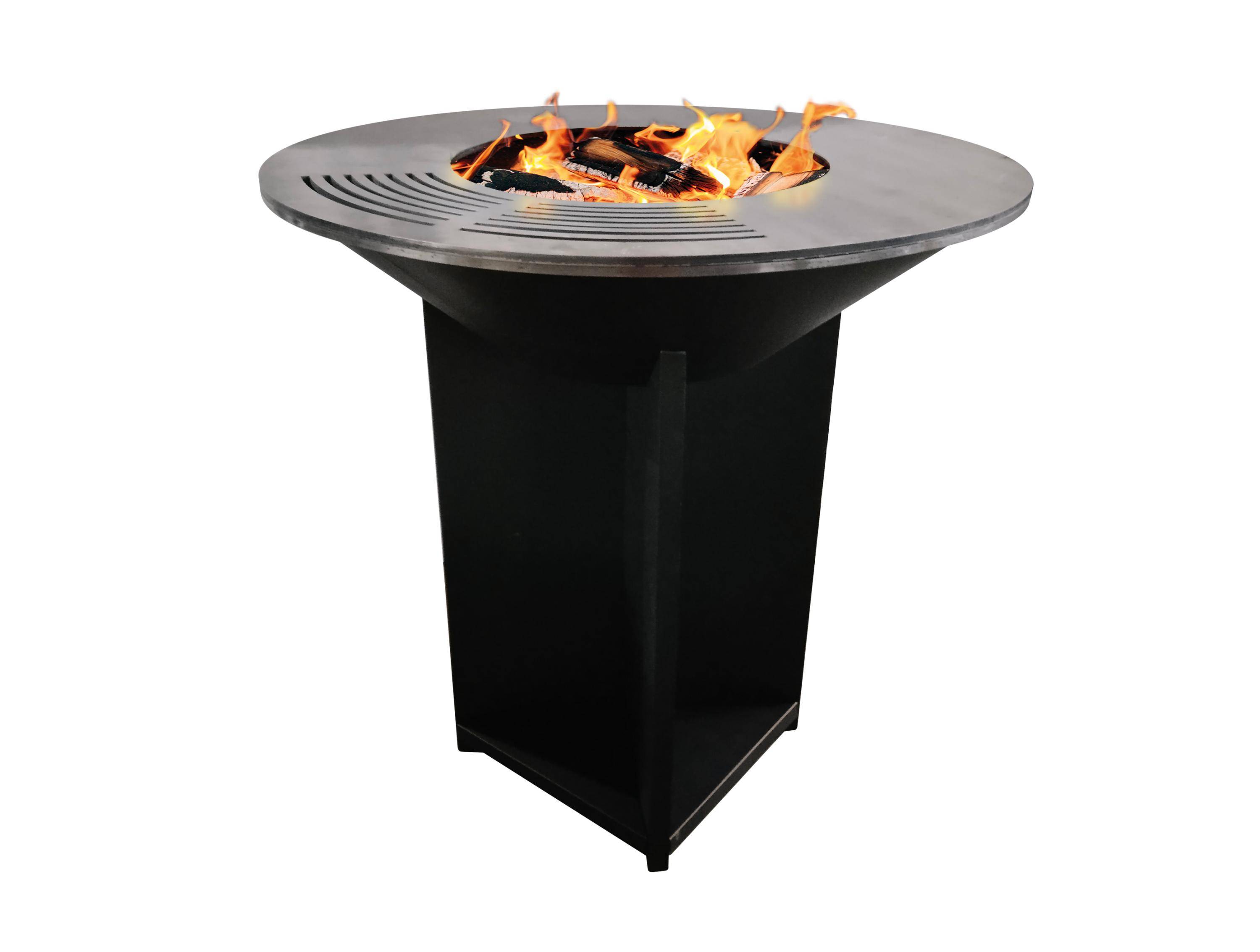 Purline - Barbecue Braséro charbon acier corten noir avec plancha Ø60cm EFP56B – Purline - Image 2