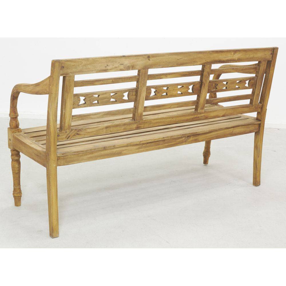 Aubry Gaspard - Banc 3 places en acajou naturel antique - Image 4