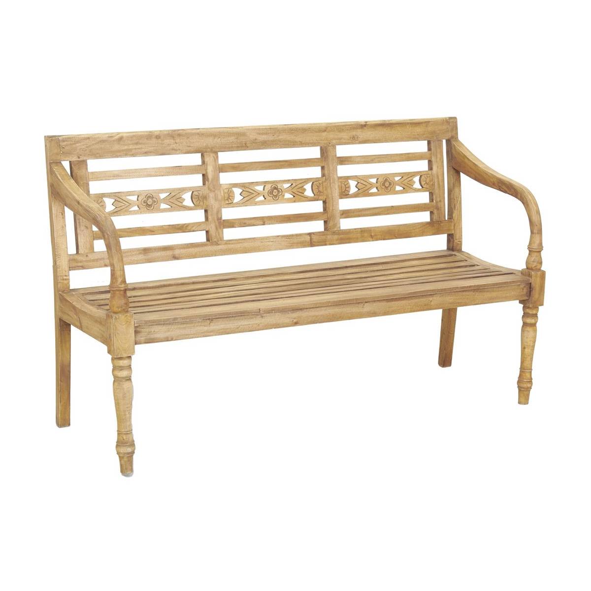 Aubry Gaspard - Banc 3 places en acajou naturel antique - Image 1