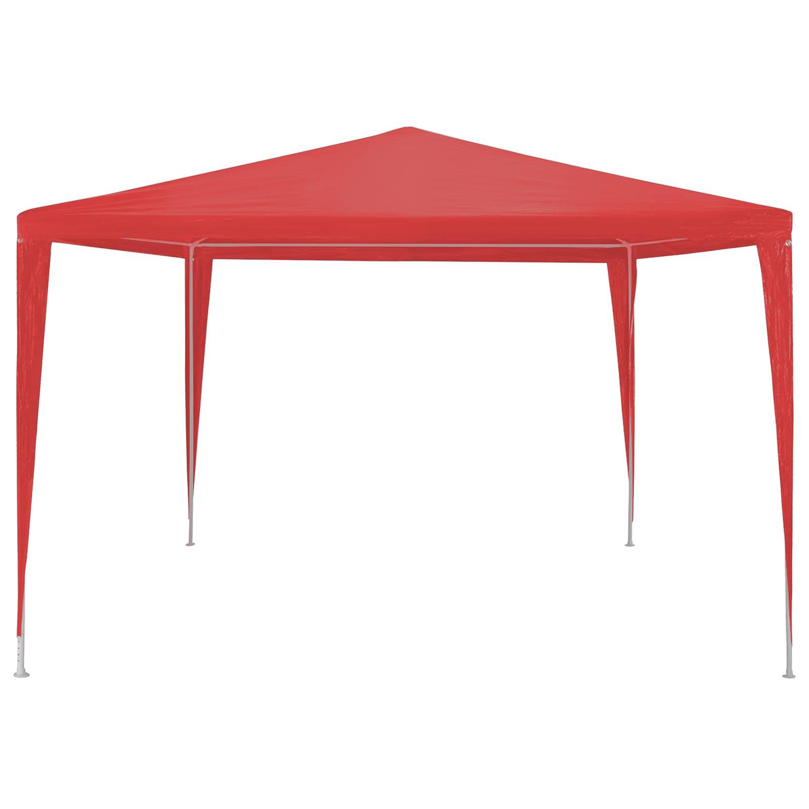 ComfortXL - Tente de réception jardin armature acier ancrage sol protecteur 3x3m rouge - ComfortXL Outdoor Living - Image 2