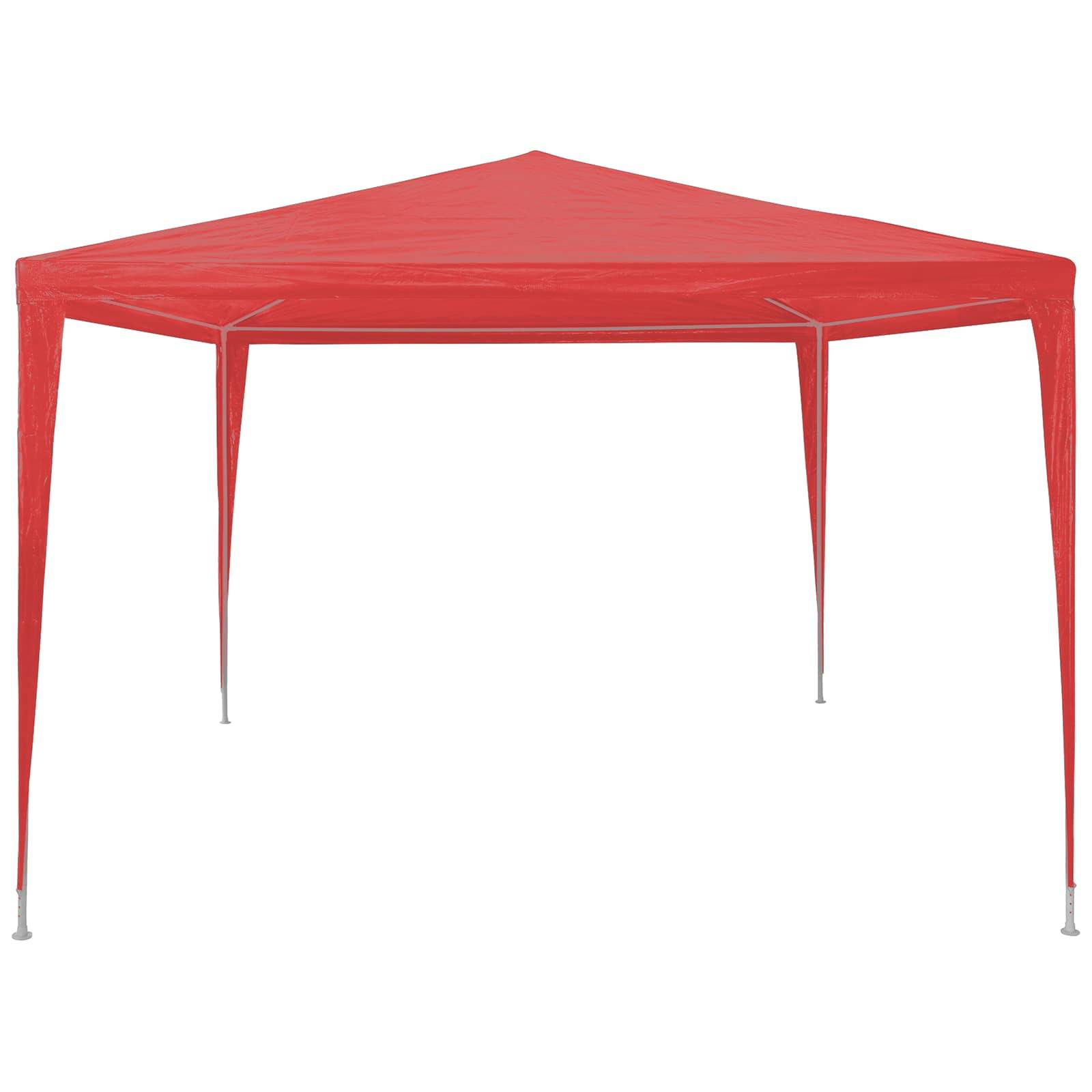 ComfortXL - Tente de réception jardin armature acier ancrage sol protecteur 3x3m rouge - ComfortXL Outdoor Living - Image 3
