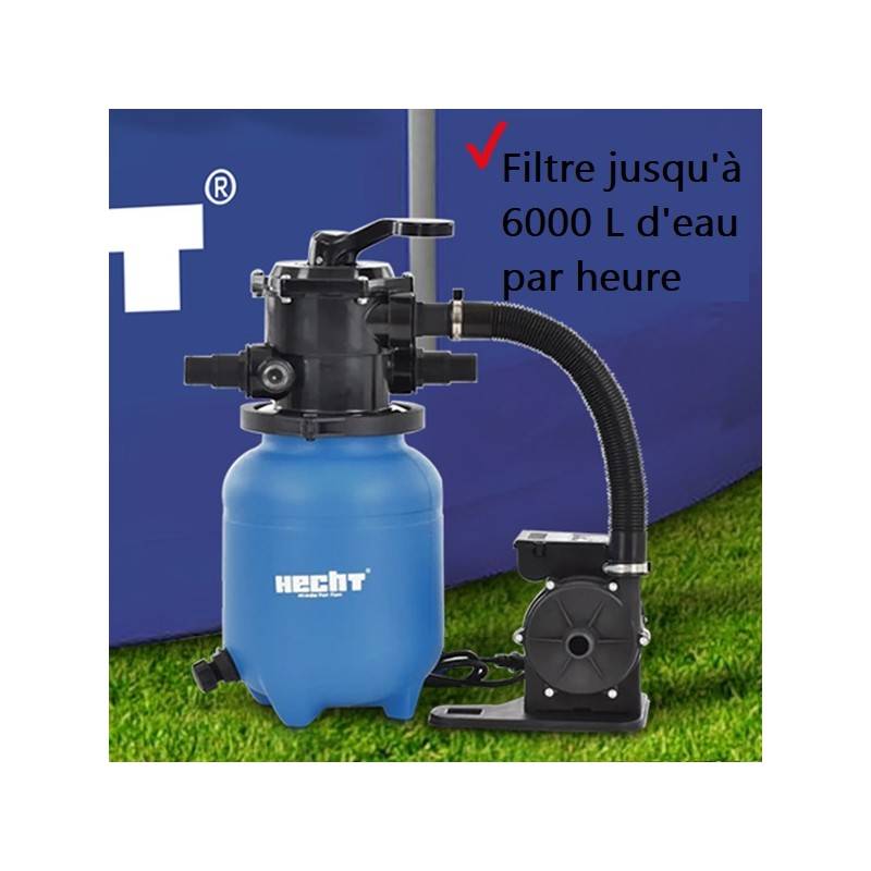 Hecht 302200 Système de filtre à sable de piscine 6 m3/h 200 W Capacité de sable 12kg - Image 4