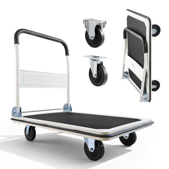 VEVOR Chariot à Plateforme Pliable Chariot Plateau 90x61 cm Charge 299,37 kg - Image 1