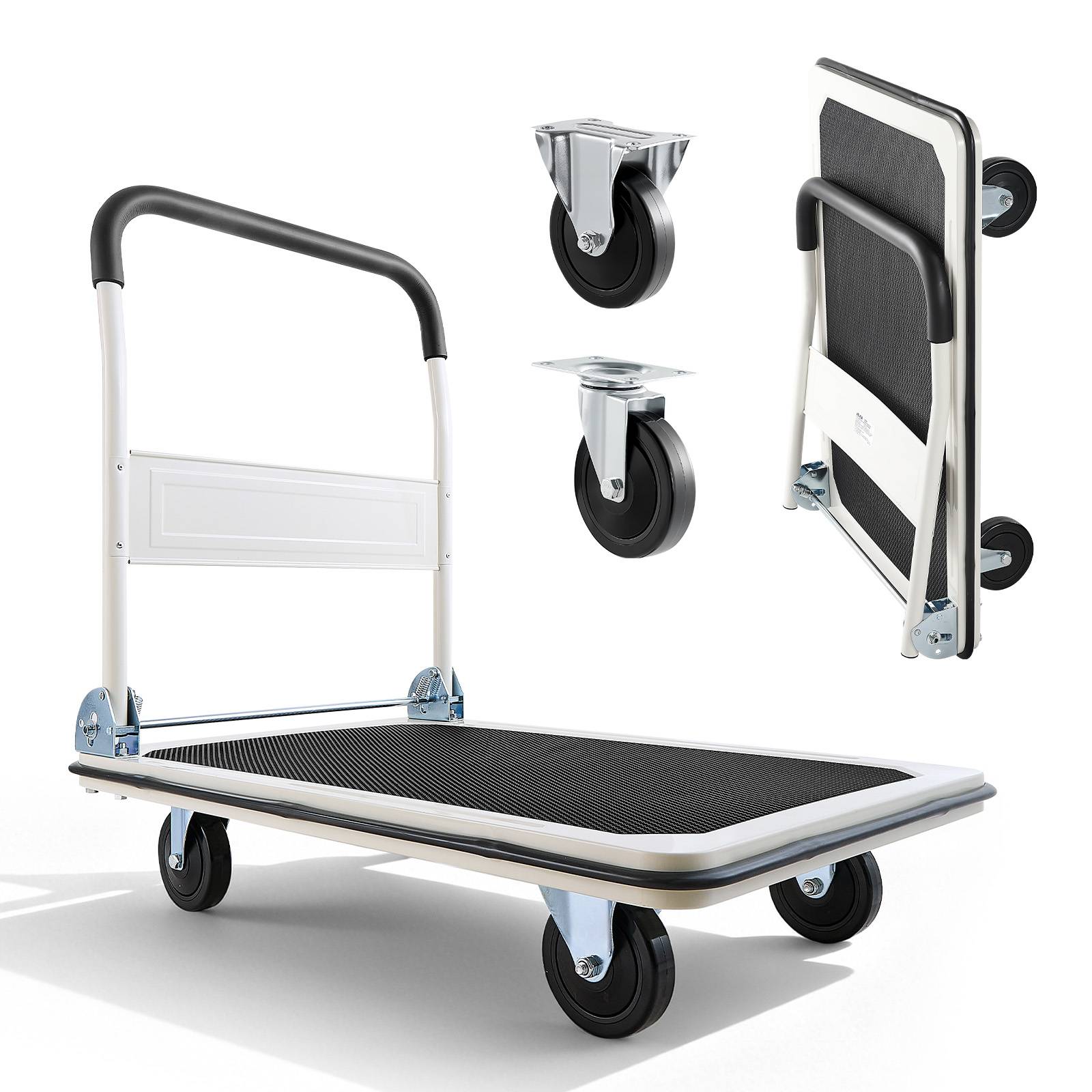 VEVOR Chariot à Plateforme Pliable Chariot Plateau 90x61 cm Charge 299,37 kg - Image 1
