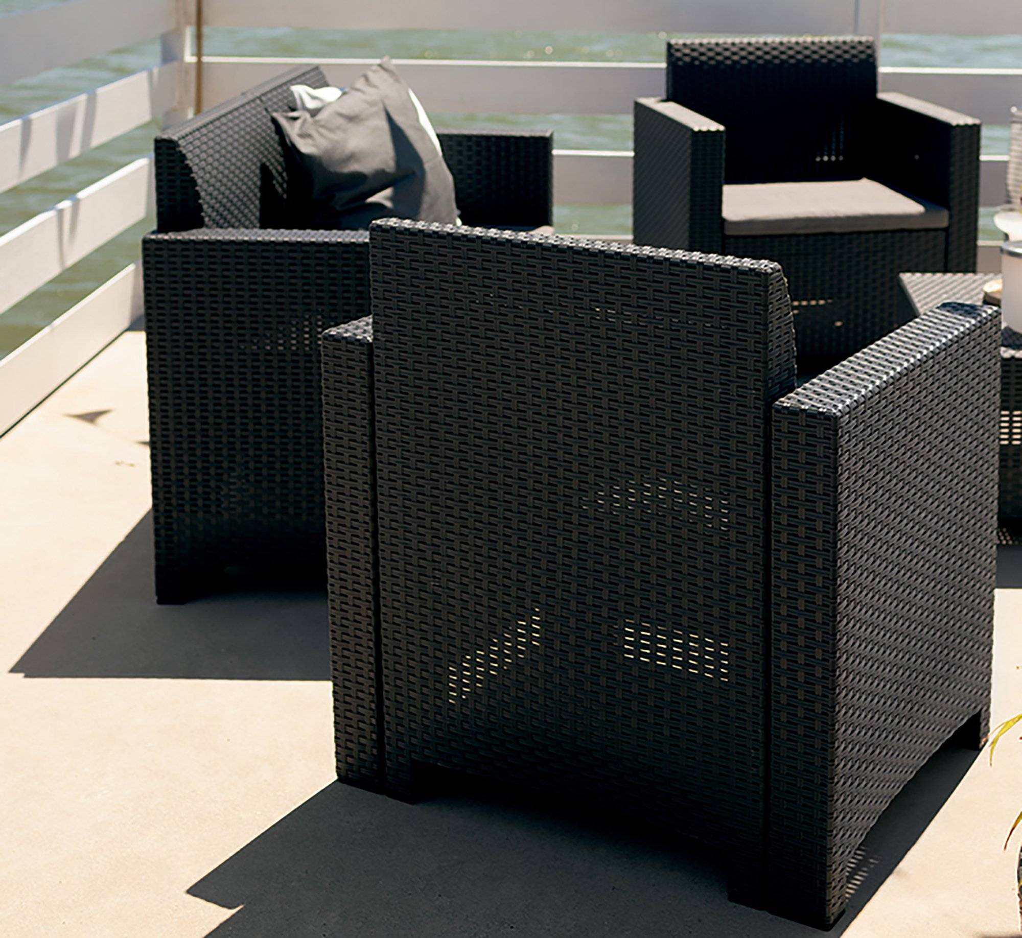 Dmora - Set salon d'extérieur Venere, Salon d'extérieur, Kit terrasse ou jardin, Composition d'un salon d'extérieur, Made in Italy, Anthracite - Imagen 4