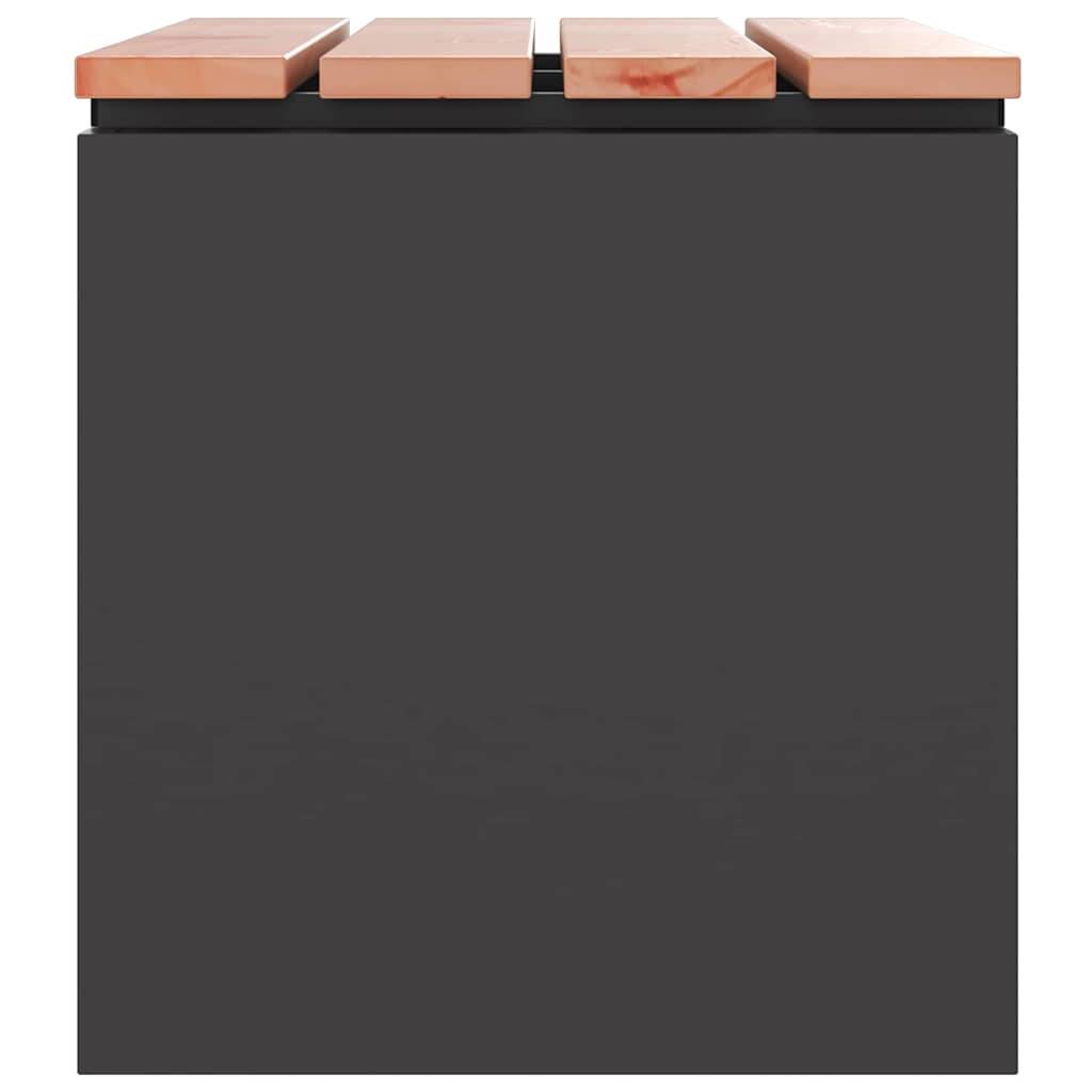 Petit Banc Jardin Industriel Bois Douglas Pieds Acier Noir 60cm – ComfortXL Outdoor Living - Image 5