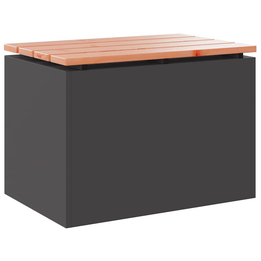 Petit Banc Jardin Industriel Bois Douglas Pieds Acier Noir 60cm – ComfortXL Outdoor Living - Image 2