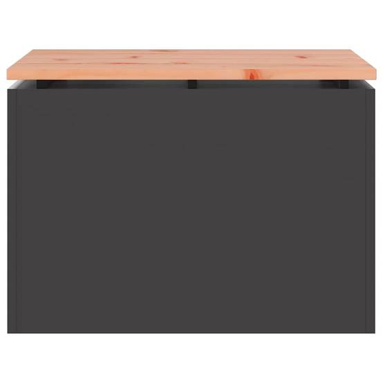 Petit Banc Jardin Industriel Bois Douglas Pieds Acier Noir 60cm – ComfortXL Outdoor Living - Image 4