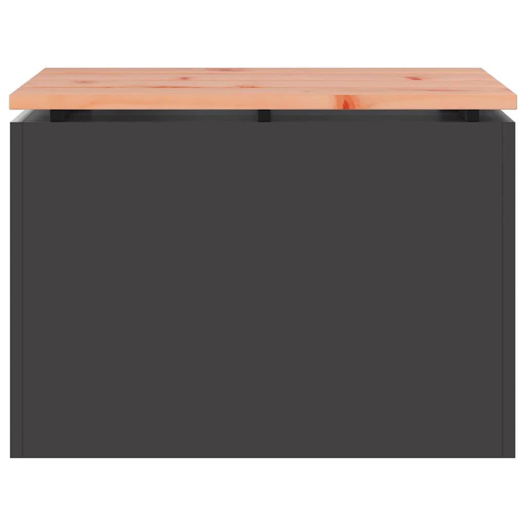 Petit Banc Jardin Industriel Bois Douglas Pieds Acier Noir 60cm – ComfortXL Outdoor Living - Image 4
