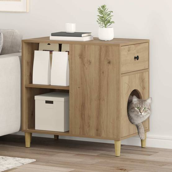 Vidaxl - Maison pour chat Chêne artisan 72 x 42.5 x 70 cm vidaXL 8000688 - Image 1