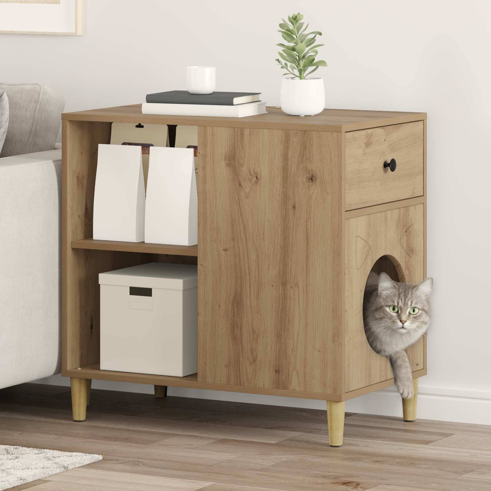 Vidaxl - Maison pour chat Chêne artisan 72 x 42.5 x 70 cm vidaXL 8000688 - Image 1