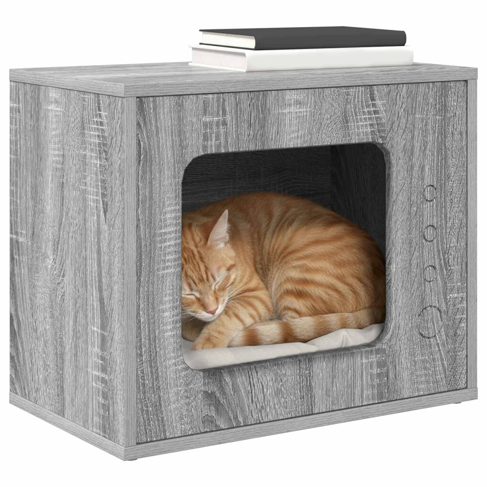 Maison Chat Bois Gris Sonoma Moderne Repos 51cm pour Chat Pratique - ComfortXL Outdoor Living - Image 3