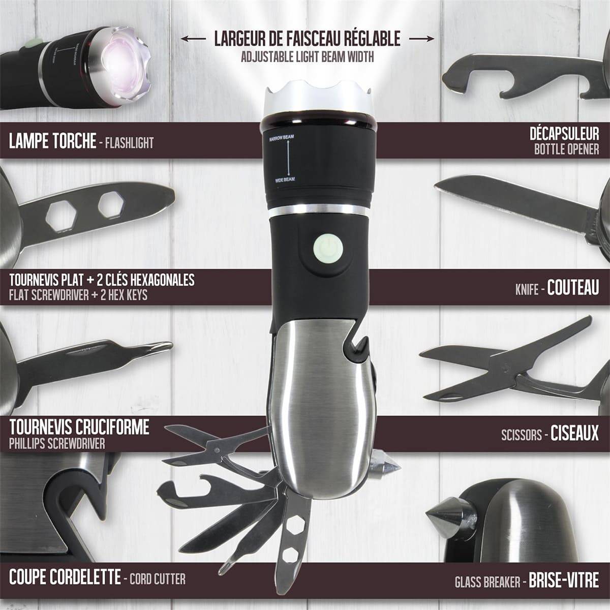 Lampe Torche LED Multifonction 8-en-1 - CLAXO - Image 3