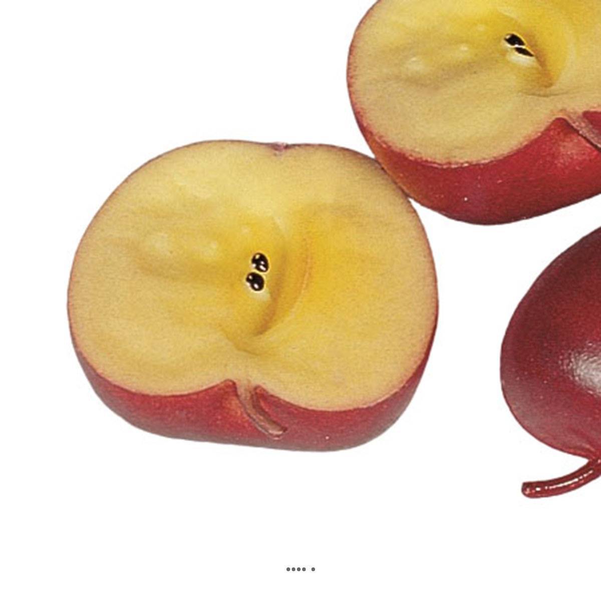 Artificielles - Demi Pomme artificielle Rouge X 3 en Plastique soufflé H 65x40 mm - Imagen 3
