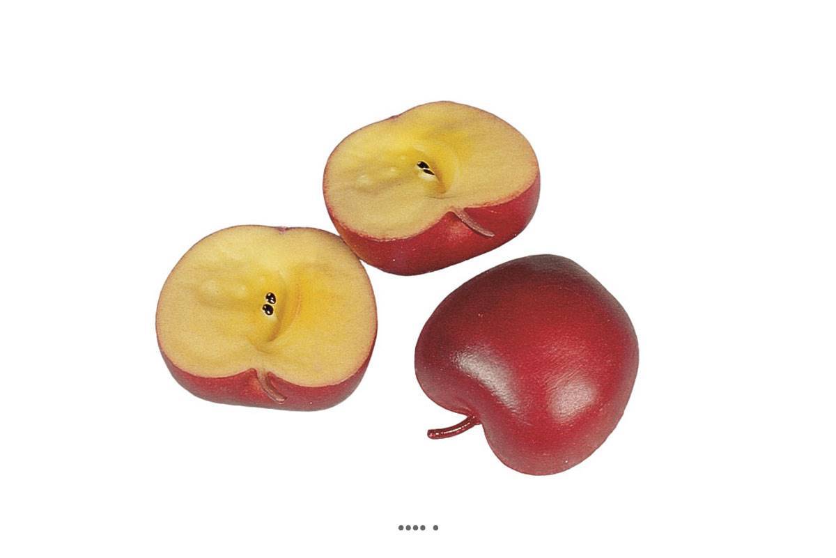 Artificielles - Demi Pomme artificielle Rouge X 3 en Plastique soufflé H 65x40 mm - Imagen 1