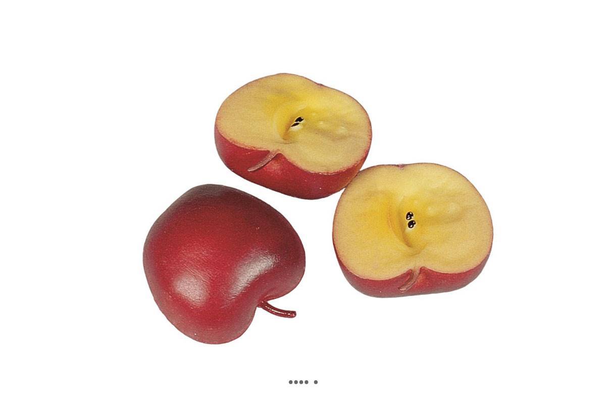 Artificielles - Demi Pomme artificielle Rouge X 3 en Plastique soufflé H 65x40 mm - Imagen 2